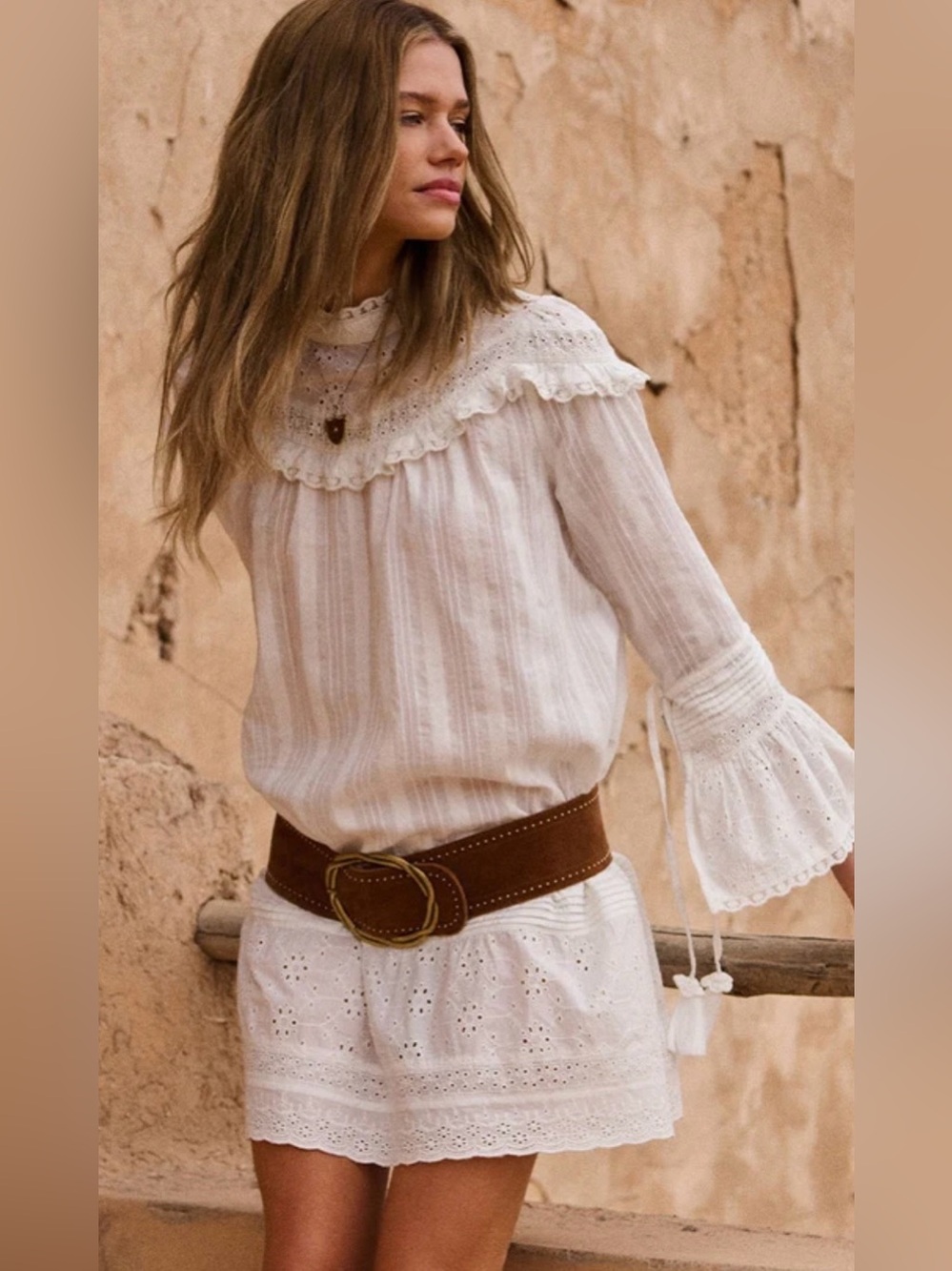 NWOT size Medium Free People x SPELL Whimsy Garden Lace dress MISSING BELT